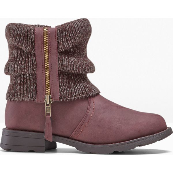 Botki. Brązowe botki bonprix, bez wzorów, z dzianiny, bez obcasa, bez zapięcia. Za 169.99 zł.