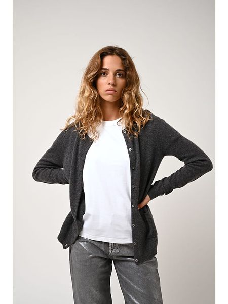 AUTHENTIC CASHMERE Kaszmirowy kardigan "Caron" w kolorze antracytowym rozmiar: S. Czarne swetry AUTHENTIC CASHMERE, s, bez wzorów, z kaszmiru, bez ramiączek. Za 347.99 zł.