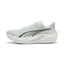 Damskie buty do biegania Puma Deviate Nitro 4. Zielone buty do biegania Puma, bez wzorów, z gumy, bez zapięcia, do biegania. Za 699.50 zł.
