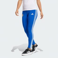 Legginsy Real Madrid. Niebieskie legginsy adidas, bez wzorów, sportowe. Za 249.00 zł.