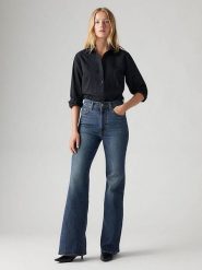 Levi's Dżinsy "Ribcage" - Flared fit - w kolorze granatowym rozmiar: W30/L32. Niebieskie jeansy Levi's, l, z aplikacjami, klasyczne, z podwyższonym stanem. Za 256.54 zł.