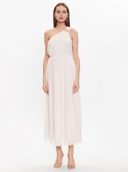 NAF NAF Sukienka Klarisse XENR65 Beżowy Regular Fit. Brązowe sukienki NAF NAF, bez wzorów, z syntetyku, bez kołnierzyka, bez ramiączek. Za 239.99 zł.