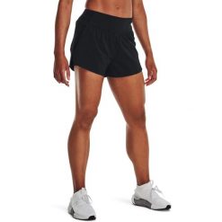 Spodenki sportowe damskie Under Armour Flex Woven 2-In-1. Czarne szorty sportowe Under Armour, bez wzorów, na fitness i siłownię. Za 149.99 zł.