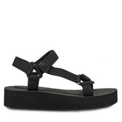 Sandały ONLY Shoes. Czarne sandały ONLY SHOES, bez wzorów, bez obcasa, na płaskiej podeszwie, bez zapięcia. Za 119.99 zł.
