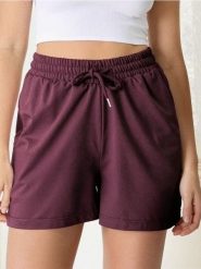 Szorty dresowe - bordowy. Czerwone szorty sportowe Sinsay, bez wzorów, z dresówki. Za 25.99 zł.