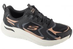 Buty sportowe Sneakersy damskie, Arch Fit 2.0 - Vintage Luxe. Czarne buty treningowe Skechers, bez wzorów, z materiału, przed kostkę, bez zapięcia, trekkingowe. Za 389.99 zł.