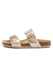 Billowy Klapki w kolorze złotym rozmiar: 38. Żółte klapki Billowy, bez wzorów, klasyczne, z otwartym noskiem, bez obcasa, bez zapięcia. Za 130.99 zł.