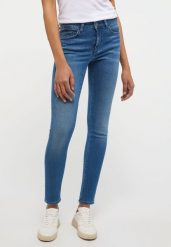 MUSTANG SHELBY SKINNY DAMSKIE SPODNIE JEANSOWE JEANSY DŻINSY DENIM BLUE 1013581 5000 502. Niebieskie jeansy Mustang, l, bez wzorów, z denimu. Za 239.99 zł.