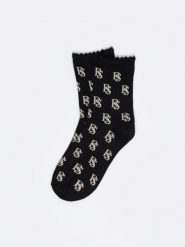 Skarpety damskie z wiskozy czarne Glamura 906. Czarne skarpetki BIG STAR, bez wzorów, z materiału. W wyprzedaży za 13.99 zł.