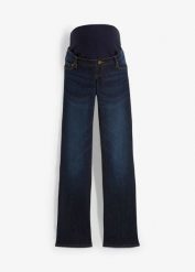 "Dżinsy ciążowe ""komfort-stretch"" ze stretchem, Bootcut". Niebieskie jeansy bonprix, bez wzorów, z jeansu. Za 169.99 zł.