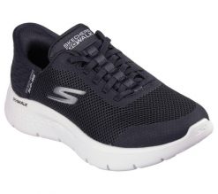 Buty sportowe Sneakersy damskie, Slip-Ins: GO WALK Flex - Grand Entry. Białe buty treningowe Skechers, bez wzorów, z materiału, przed kostkę, bez zapięcia, trekkingowe. Za 339.99 zł.