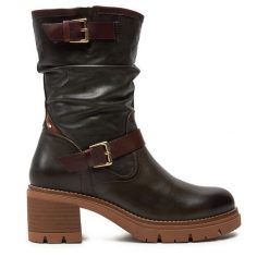 Botki Pikolinos. Zielone botki Pikolinos, bez wzorów, bez obcasa, na słupku, bez zapięcia. Za 799.99 zł.