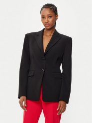 HUGO Marynarka Asmalla-1 50533901 Czarny Slim Fit. Czarne marynarki i żakiety Hugo, bez wzorów, z syntetyku, bez ramiączek. Za 589.99 zł.