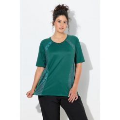 Damskie Bluzka funkcyjna kwiaty/panterka dekolt w serek rękaw 1/2. Zielone t-shirty sportowe Ulla Popken, plus size, bez wzorów, z elastanu, bez ramiączek. Za 199.99 zł.