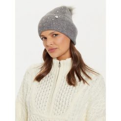Czapka Guess. Szare czapki zimowe Guess, z aplikacjami. Za 199.99 zł.