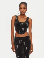 Juicy Couture Top Cait JCMCS224252 Czarny Slim Fit. Czarne topy Juicy Couture, xl, bez wzorów, z syntetyku, bez kołnierzyka, bez ramiączek. Za 199.99 zł.