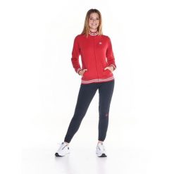 Bluza z bawełna z kaptur na co dzień na siłownię. Czerwone bluzy LEONE 1947 APPAREL, bez wzorów, z bawełny, bez kaptura, na fitness i siłownię. W wyprzedaży za 179.45 zł.