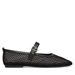 Baleriny Tommy Jeans. Czarne baleriny Tommy Jeans, bez wzorów, z jeansu, bez obcasa, bez zapięcia. Za 229.99 zł.