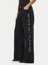 Karl Lagerfeld Jeans Jeansy B4W10111 Czarny Wide Leg. Czarne jeansy Karl Lagerfeld Jeans, bez wzorów, z jeansu. Za 549.99 zł.