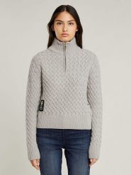 G-Star Sweter w kolorze szarym rozmiar: XS. Szare swetry G-Star, xs, bez wzorów, z wełny, retro, bez ramiączek. Za 225.05 zł.