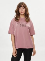 New Balance T-Shirt WT41519 Różowy Oversize. Czerwone t-shirty New Balance, l, bez wzorów, z bawełny, bez kołnierzyka, bez ramiączek. Za 129.99 zł.