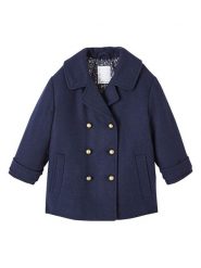 Vertbaudet Płaszcz zimowy w kolorze granatowym rozmiar: 134. Niebieskie płaszcze vertbaudet, na zimę, bez wzorów, bez kaptura. Za 140.20 zł.