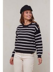 Soft Cashmere Sweter w kolorze czarno-białym rozmiar: 38/40. Czarne swetry Soft Cashmere, bez wzorów, z kaszmiru, klasyczne, bez ramiączek. Za 195.31 zł.