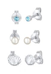 Elli Damskie kolczyki do uszu z kryształem i słodkowodną perłą hodowlaną ze srebra próby 925 Sterling Silver Kolczyki 1 ct. Szare kolczyki Elli, z perłą, srebrne. Za 208.99 zł.