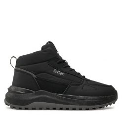 Trzewiki Lee Cooper. Czarne botki Lee Cooper, bez wzorów, bez obcasa, na płaskiej podeszwie, bez zapięcia. Za 149.99 zł.