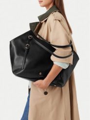 Beverly Hills Polo Club Torebka CEO-BHPC-C-023-10 Czarny. Czarne shopper bag Beverly Hills Polo Club, bez wzorów, ze skóry, bez dodatków. Za 229.99 zł.
