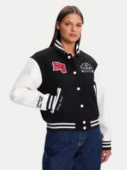 Tommy Jeans Kurtka bomber Varsity DW0DW21628 Czarny Regular Fit. Czarne kurtki Tommy Jeans, xxs, bez wzorów, z jeansu, bez kaptura. Za 979.99 zł.