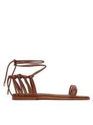 Patrizia Pepe Sandały 8X0102/L026-B111 Brązowy. Brązowe sandały Patrizia Pepe, bez wzorów, ze skóry, bez obcasa, na płaskiej podeszwie, bez zapięcia. Za 919.99 zł.