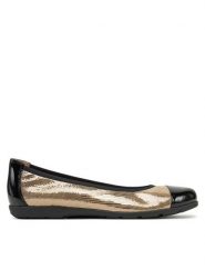 Caprice Baleriny 9-22152-42 Złoty. Żółte baleriny Caprice, bez wzorów, ze skóry, bez obcasa, bez zapięcia. Za 155.99 zł.