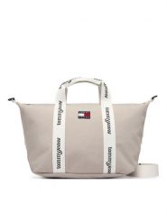 Tommy Jeans Torebka Tjw Ess Daily Mini Tote AW0AW18460 Beżowy. Brązowe torebki klasyczne Tommy Jeans, bez wzorów, z jeansu, bez dodatków. Za 289.99 zł.