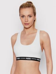 Puma Biustonosz top Racer Back 907862 Biały. Białe biustonosze sportowe Puma, bez wzorów, z bawełny. Za 69.99 zł.
