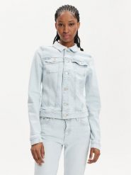 Tommy Jeans Kurtka jeansowa Vivianne DW0DW17659 Błękitny Slim Fit. Niebieskie kurtki Tommy Jeans, l, bez wzorów, z bawełny, bez kaptura. Za 339.99 zł.