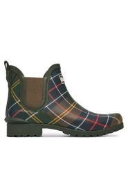 Barbour Kalosze Wilton LRF0066TN11 Zielony. Zielone kalosze Barbour, bez wzorów, z gumy, bez zapięcia. Za 349.99 zł.