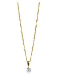 Revoni Złoty naszyjnik z diamentową zawieszką - dł. 45 cm rozmiar: onesize. Żółte naszyjniki Revoni, z materiału, z diamentem, złote. Za 748.50 zł.