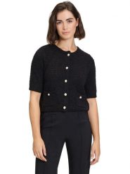 Vera Mont Kardigan w kolorze czarnym rozmiar: M. Czarne swetry Vera Mont, m, bez wzorów, bez ramiączek. Za 166.49 zł.