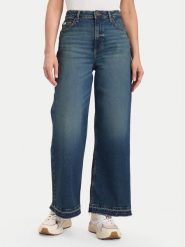 Guess Jeans Jeansy W5BA2Z D5RAB Granatowy Wide Leg. Niebieskie jeansy Guess Jeans, z aplikacjami, z bawełny. Za 439.99 zł.