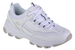 Buty sportowe Sneakersy damskie, Skechers Iconic-Unabashed. Białe buty treningowe Skechers, bez wzorów, z materiału, przed kostkę, bez zapięcia, trekkingowe. Za 269.99 zł.