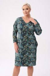 Ołówkowa dresowa sukienka Olivia z motywem ornamentu PLUS SIZE XXL OVERSIZE. Zielone sukienki Moda Size Plus Iwanek, na co dzień, l, bez wzorów, z bawełny, eleganckie, bez kołnierzyka, plus size, bez ramiączek, mini, dopasowane. W wyprzedaży za 159.90 zł.