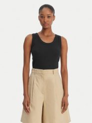 Weekend Max Mara Top Multic 2615941012 Czarny Regular Fit. Czarne topy Weekend Max Mara, s, bez wzorów, z bawełny, bez kołnierzyka, bez ramiączek. Za 309.99 zł.