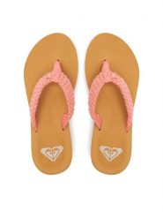 Roxy Japonki ARJL101166 Koralowy. Pomarańczowe japonki Roxy, bez wzorów, z materiału. Za 119.99 zł.