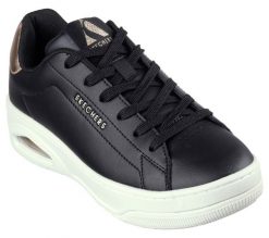 Buty Skechers Uno Court czarne wygodne sneakersy. Czarne buty treningowe Skechers, bez wzorów, z materiału, bez zapięcia. Za 382.60 zł.