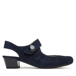 Półbuty Ara. Niebieskie półbuty wsuwane ara, bez wzorów, bez obcasa, na obcasie. Za 359.99 zł.