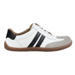 Olivier Buty Barefoot damskie skórzane minimalistyczne 1287 białe z czarnym sneakersy. Białe buty treningowe bez wzorów, ze skóry, bez zapięcia, trekkingowe. Za 484.00 zł.