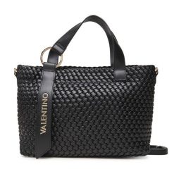 Torebka Valentino. Czarne shopper bag Valentino, bez wzorów, bez dodatków. Za 649.99 zł.