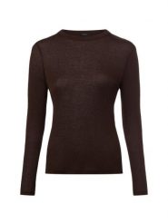 Opus Damska koszula z długim rękawem z wełną - Sefemina Kobiety Sztuczne włókno brązowy jednolity, 40. Brązowe koszule Opus, bez wzorów, z dżerseju, bez kołnierzyka, bez ramiączek. Za 249.95 zł.