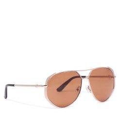 Okulary przeciwsłoneczne Guess. Żółte okulary przeciwsłoneczne Guess, z aplikacjami, złote. Za 589.99 zł.